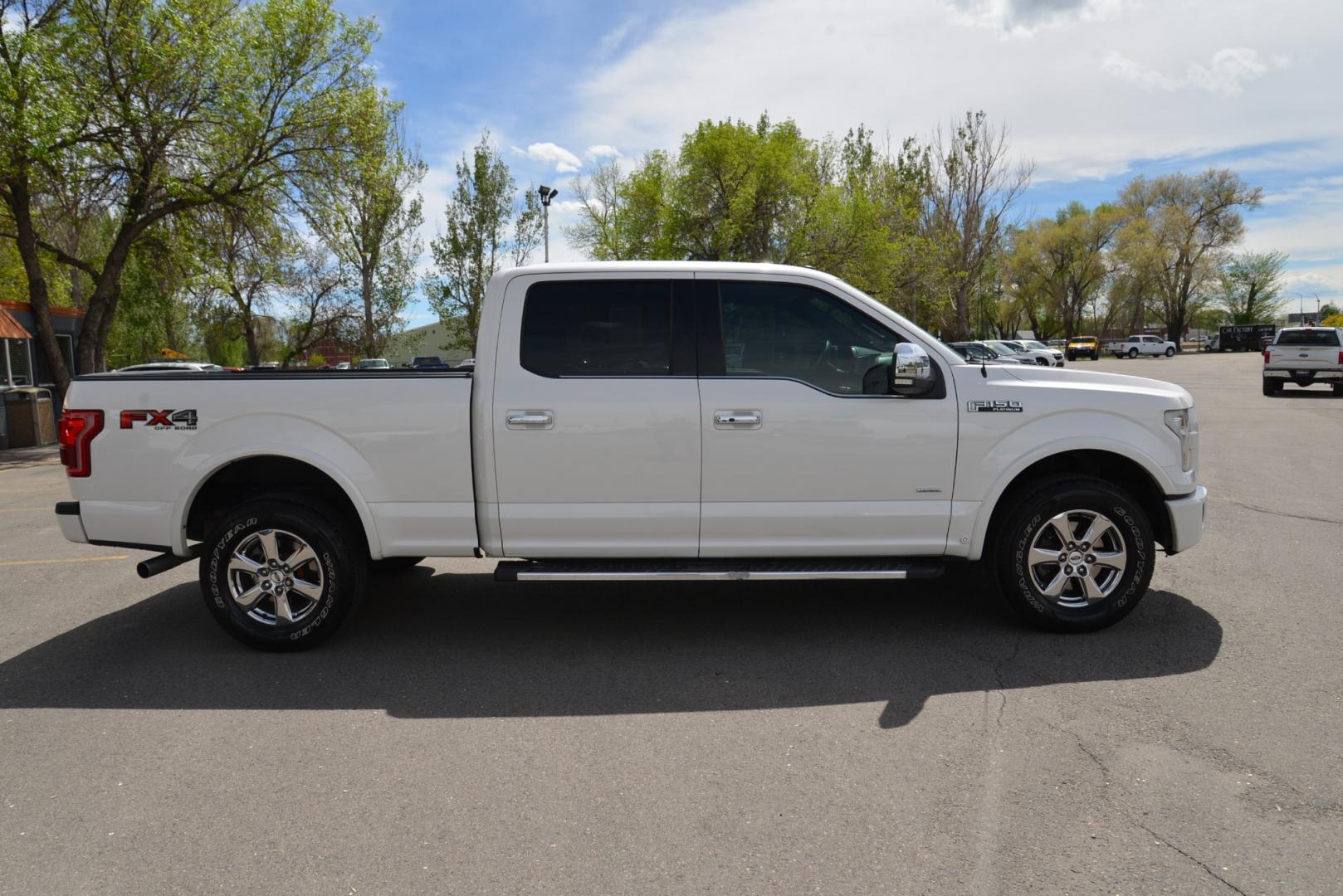 2015 White Platinum Metallic /Black Leather Ford F-150 Platinum FX4 (1FTFW1EG5FF) with an 3.5 Ecocoost Twin Turbo V6 engine, 6-Speed Automatic transmission, located at 4562 State Avenue, Billings, MT, 59101, (406) 896-9833, 45.769516, -108.526772 - 2015 Ford F-150 Platinum SuperCrew 6.5-ft. Bed 4WD - Extra clean! 3.5L V6 Ecoboost Twin Turbo Engine - 6 speed automatic transmission - 4WD - 135,146 miles - Inspected and serviced - copy of inspection and work performed as well as a full vehicle history report provided Platinum Series - cli - Photo#5